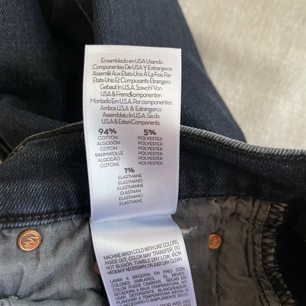 Mother Insider Crop Step Fray Hem Night In Paris Jeans Women 26 Black High Rise - Picture 12 of 16